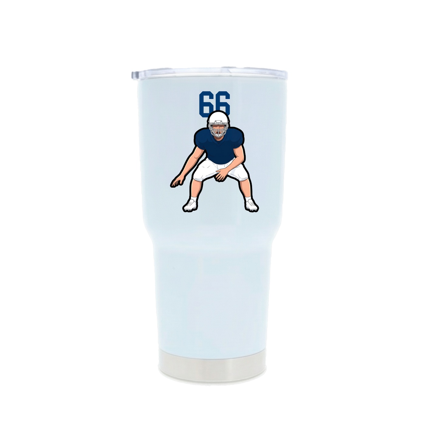 30oz Stainless Steel Tumbler — Number Top in White