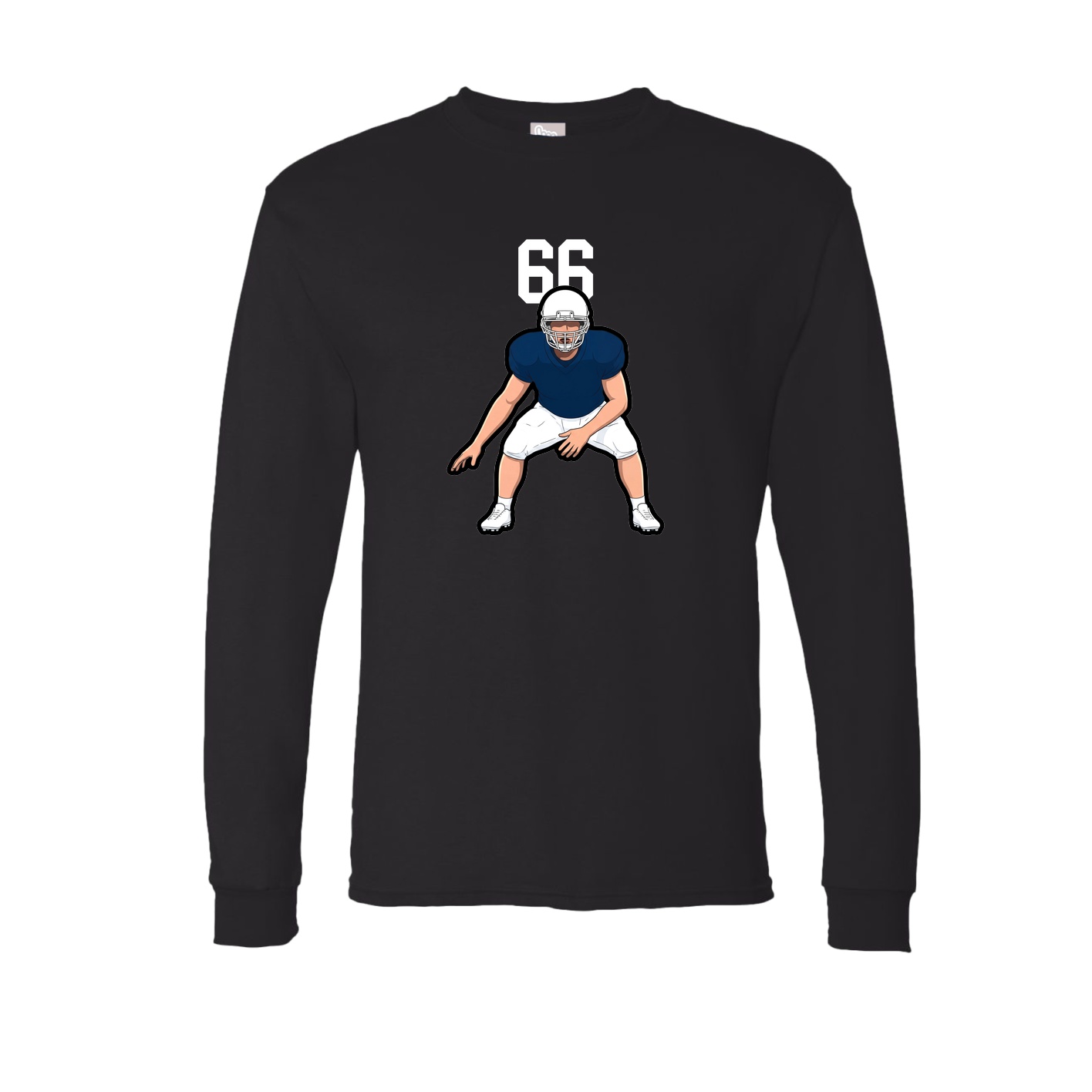 Long Sleeve Tee — Number Top in Black