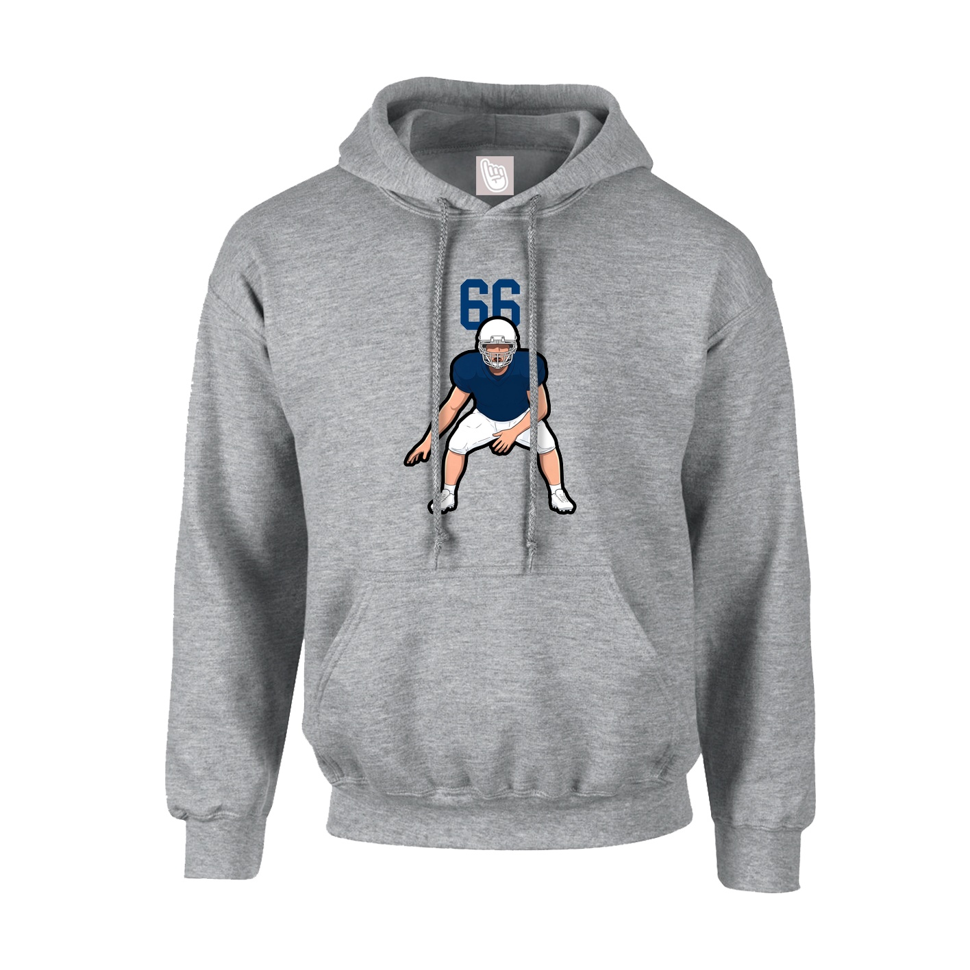 Hoodie — Number Top in Grey