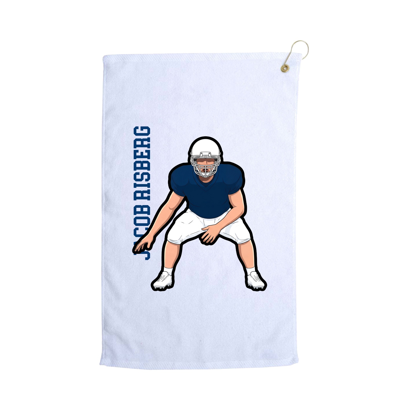 Golf Towel — Name Vertical in White