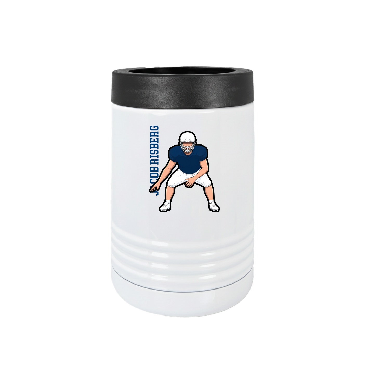 Beverage Holder — Name Vertical in White