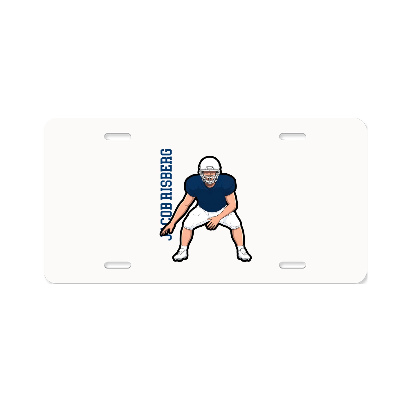 License Plate — Name Vertical in Classic