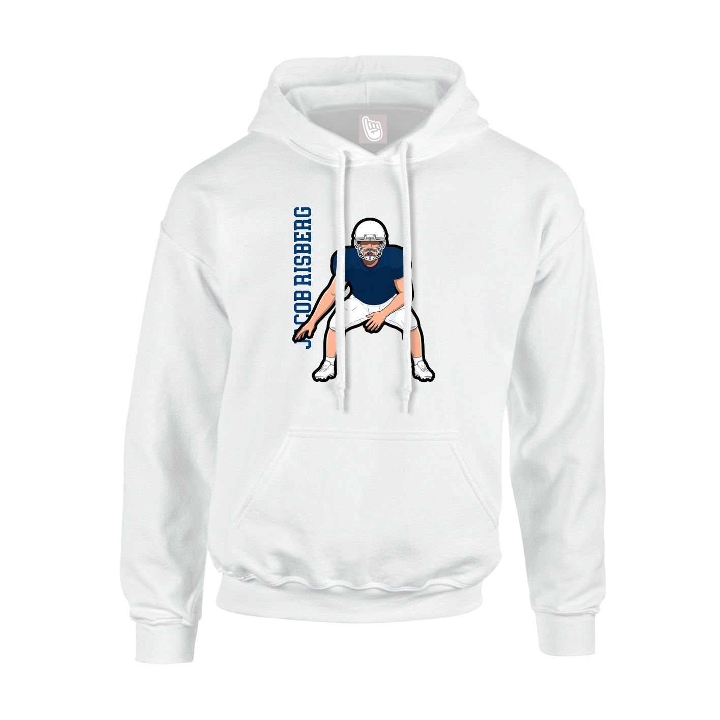 Youth Hoodie — Name Vertical in White