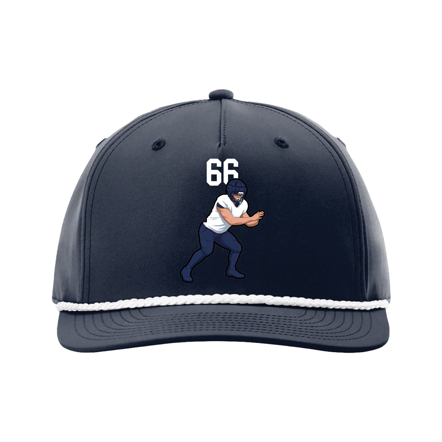 Five-Panel Classic Rope Cap — Number Top in Navy
