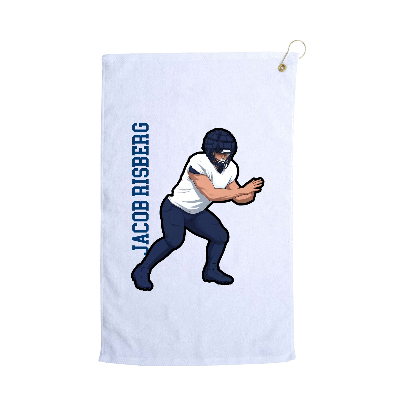 Golf Towel — Name Vertical in White