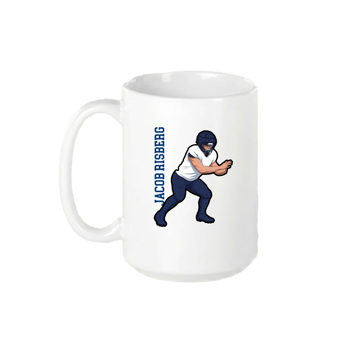 15oz Coffee Mug — Name Vertical in White