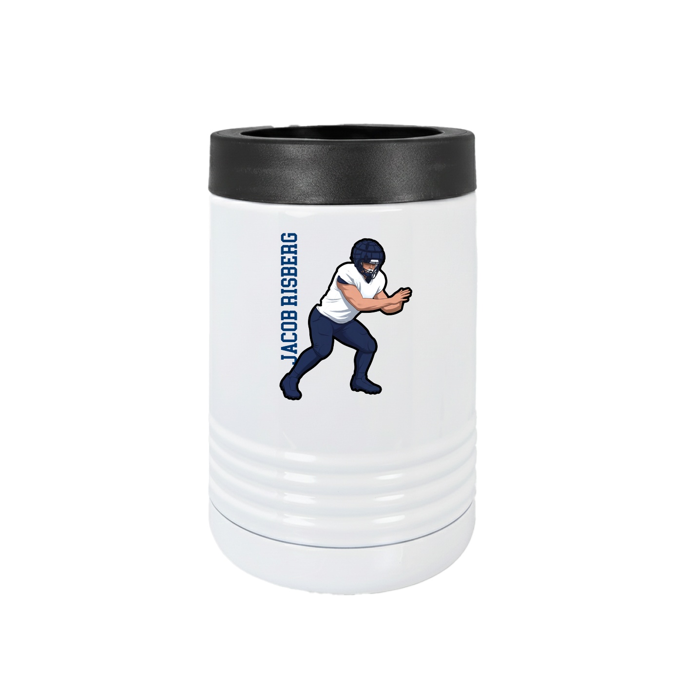 Beverage Holder — Name Vertical in White