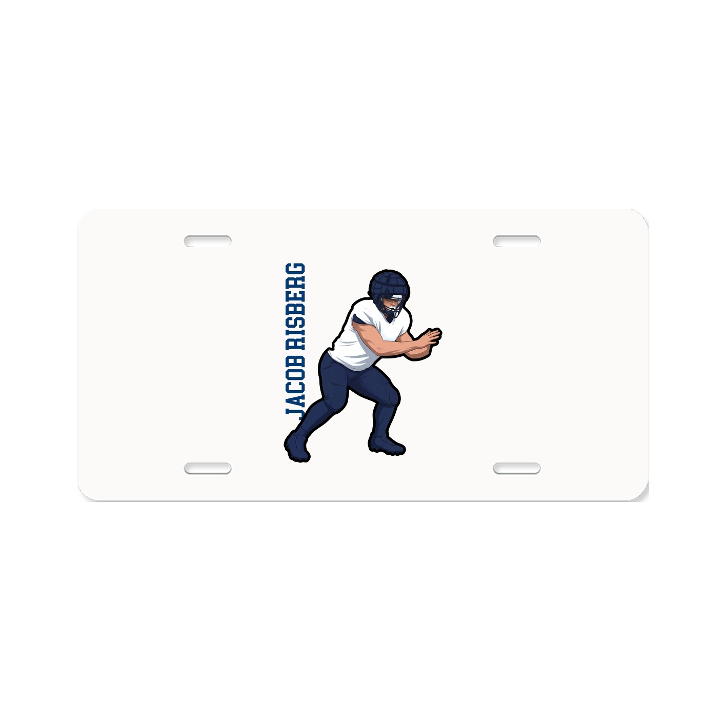License Plate — Name Vertical in Classic
