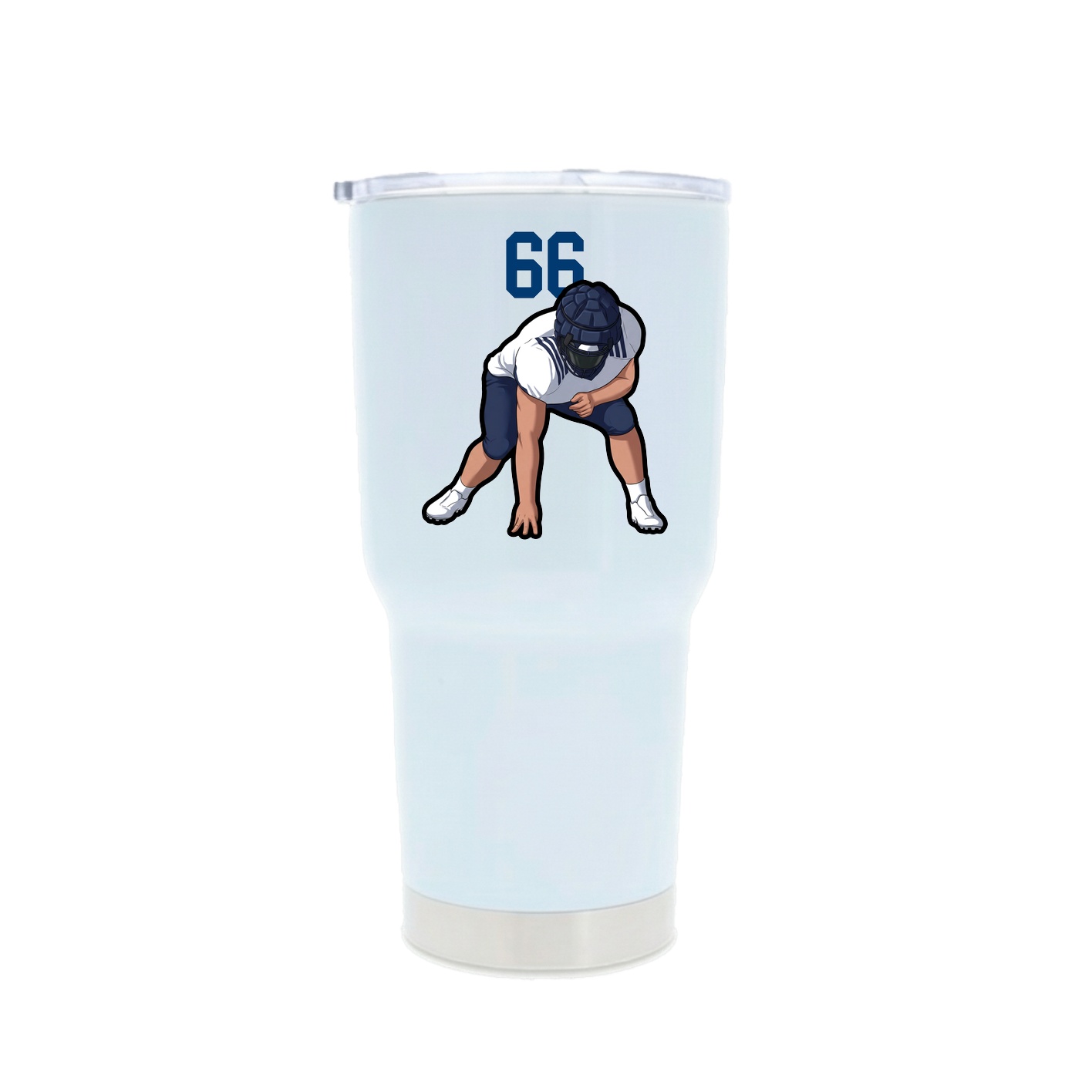 30oz Stainless Steel Tumbler — Number Top in White