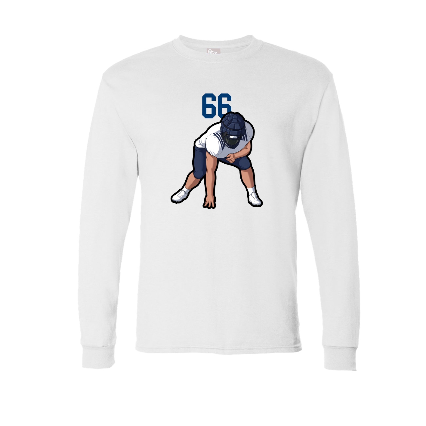 Long Sleeve Tee — Number Top in White