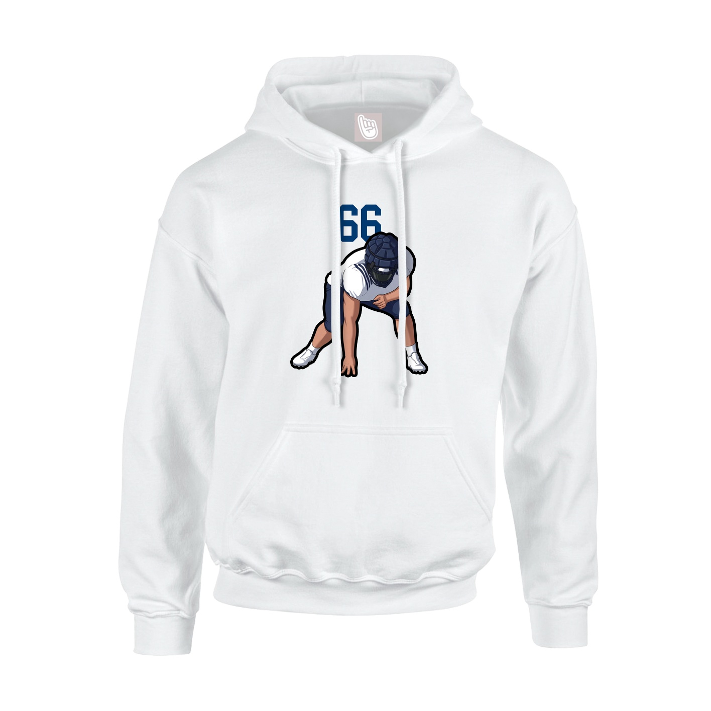 Youth Hoodie — Number Top in White