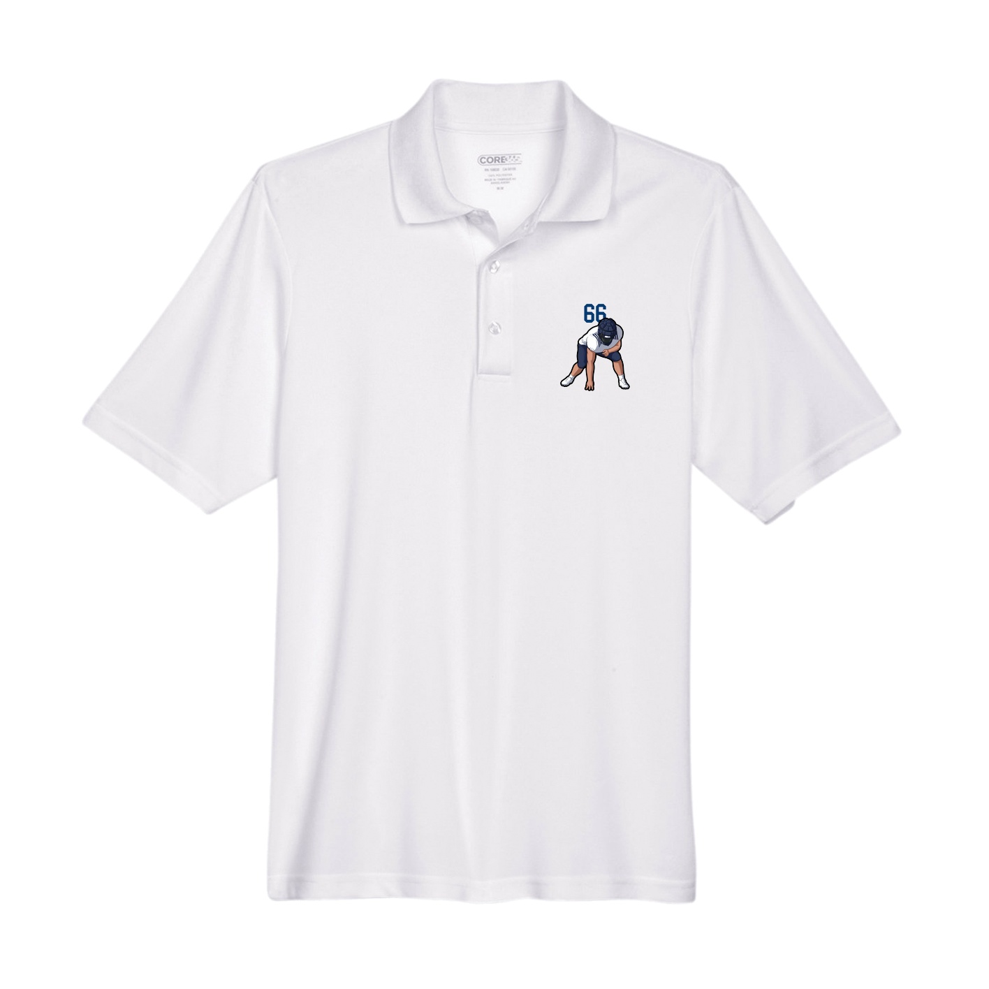 Performance Polo — Number Top in White