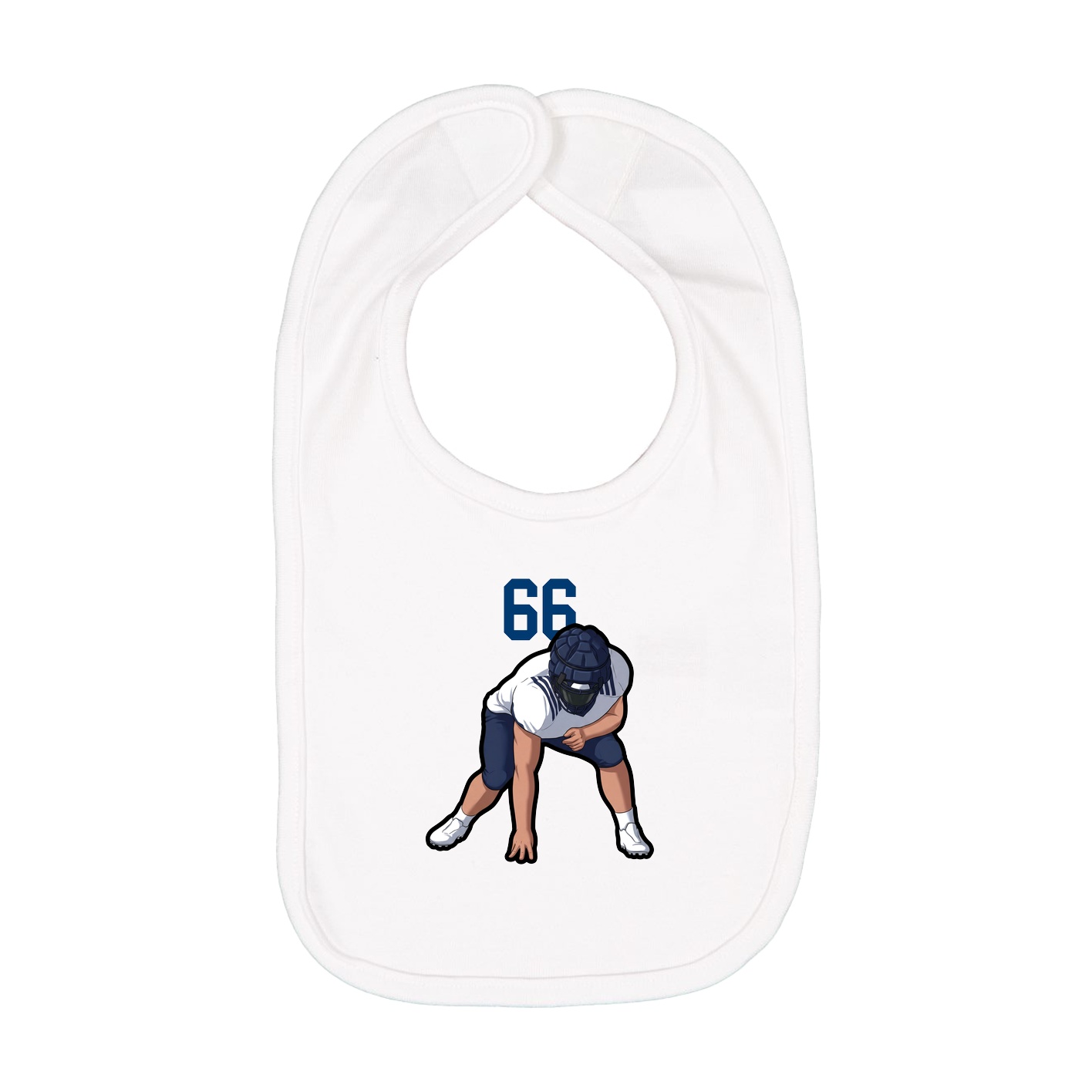 Infant Bib — Number Top in White