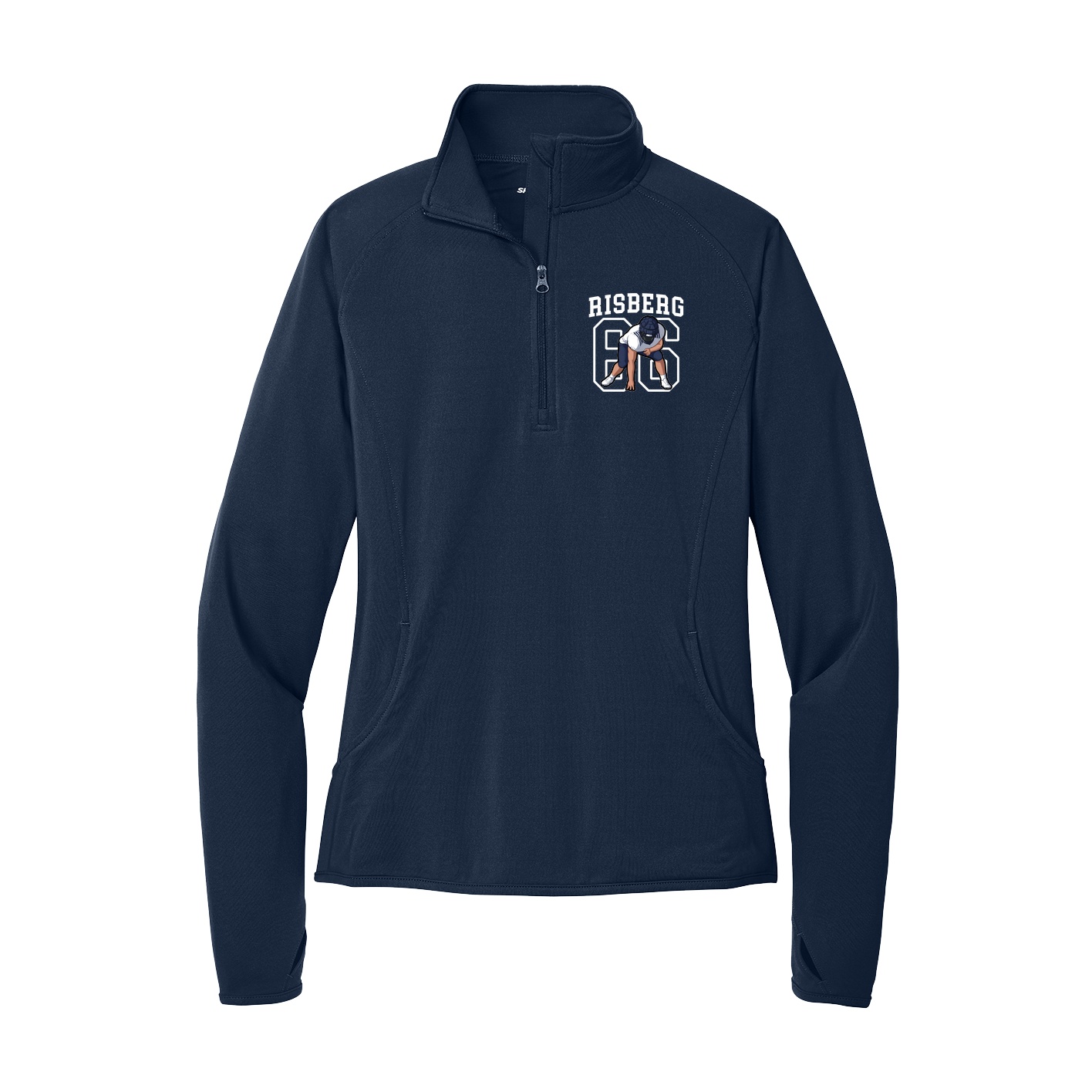 Women's Q-Zip Pullover — Shirsey in Navy