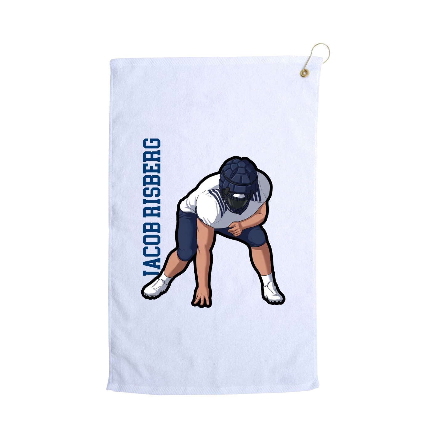 Golf Towel — Name Vertical in White