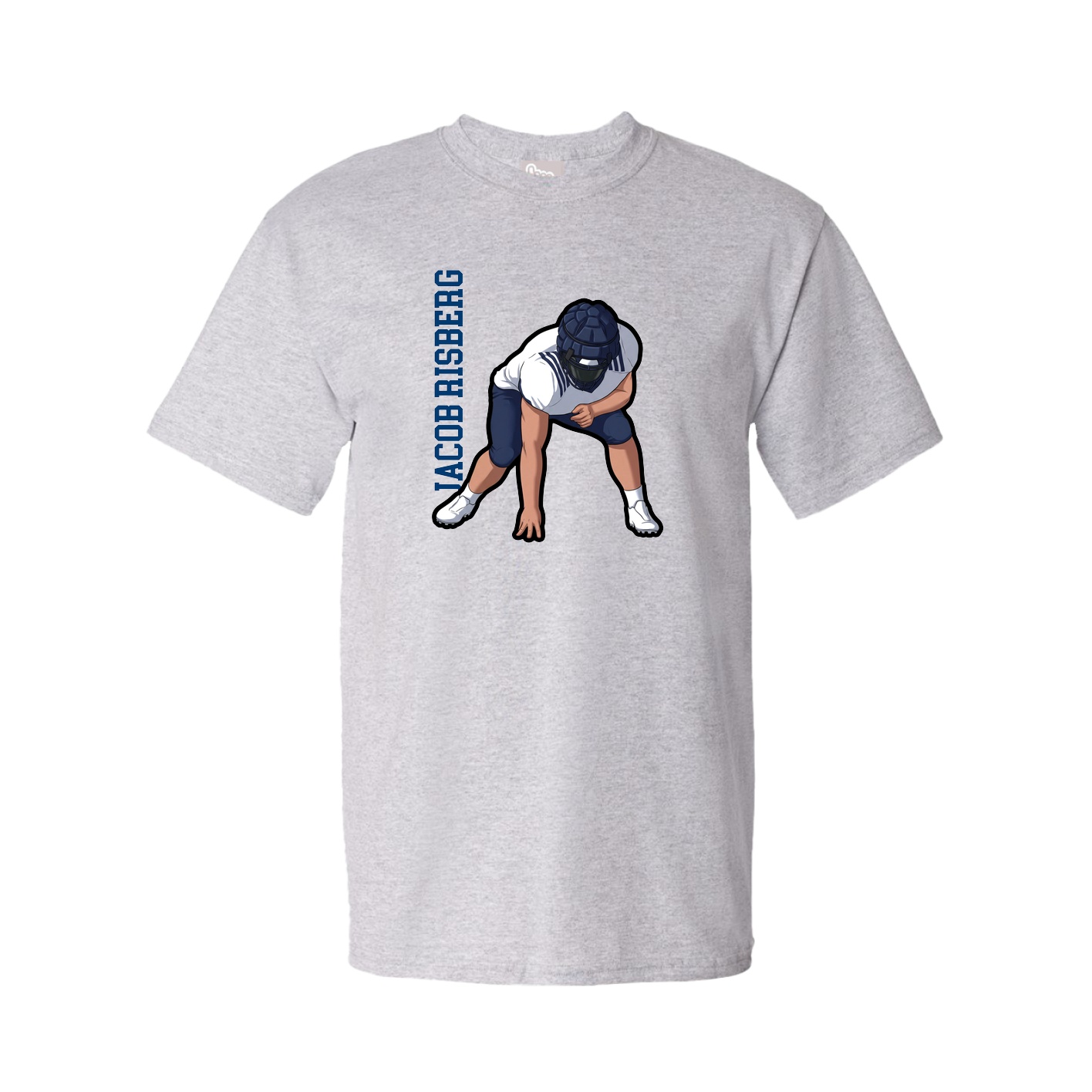 Youth Tee — Name Vertical in Grey