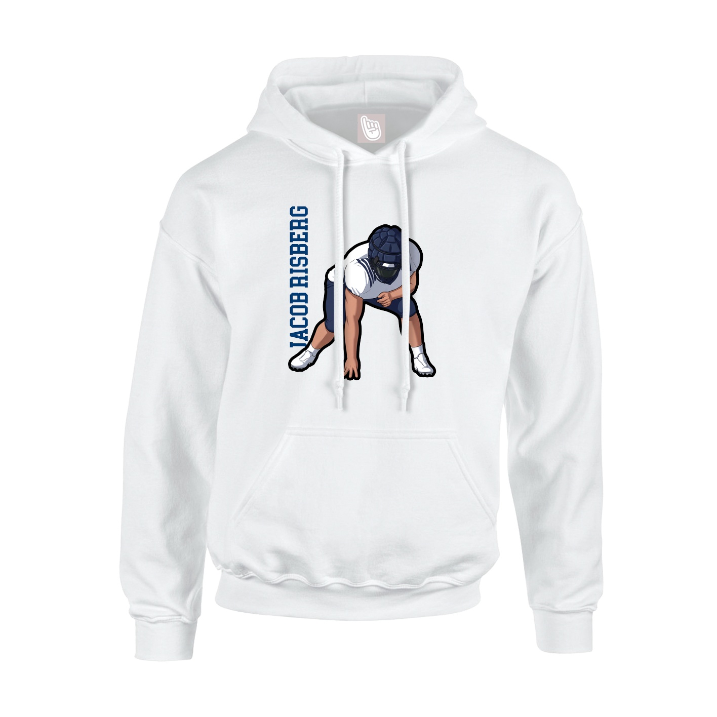 Hoodie — Name Vertical in White