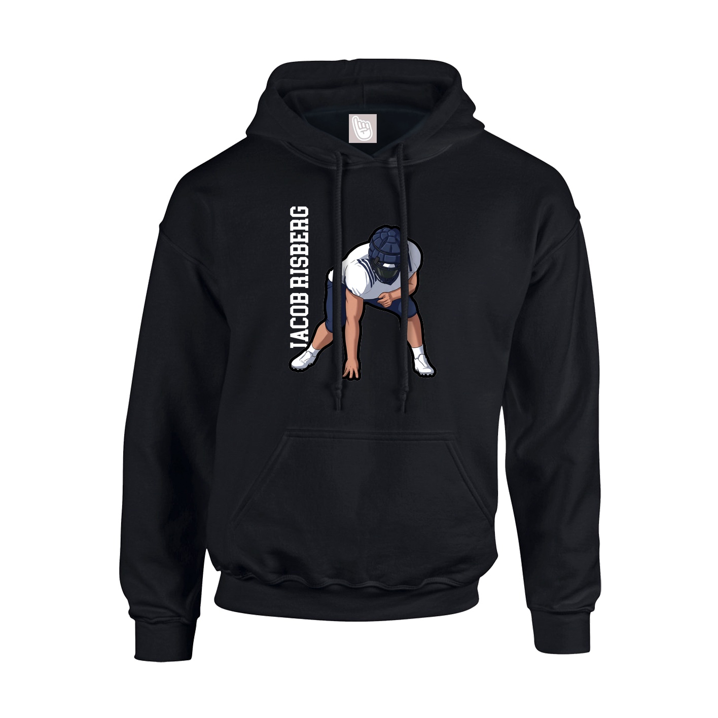 Youth Hoodie — Name Vertical in Black