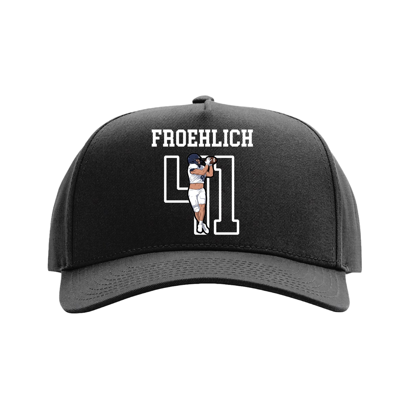 Full Fabric Five-Panel Champ Cap — Shirsey in Black