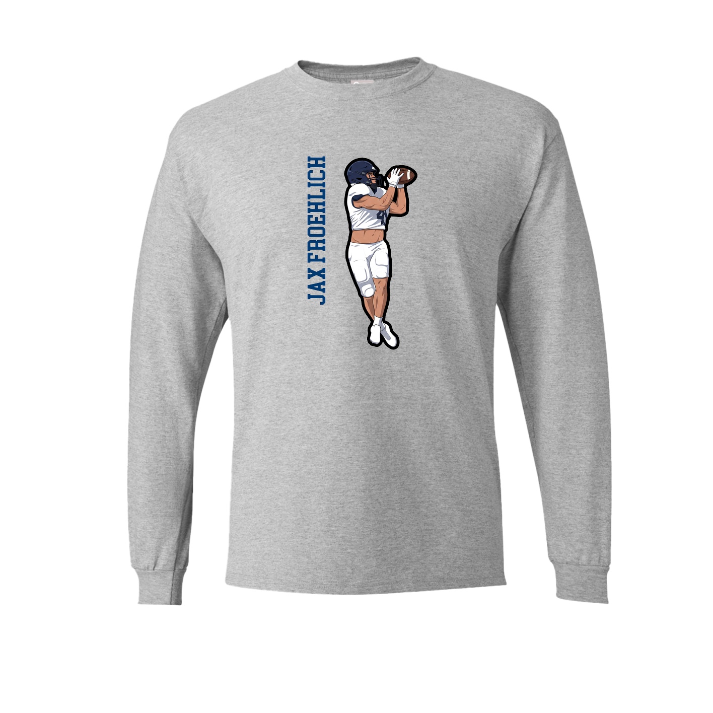 Long Sleeve Tee — Name Vertical in Grey