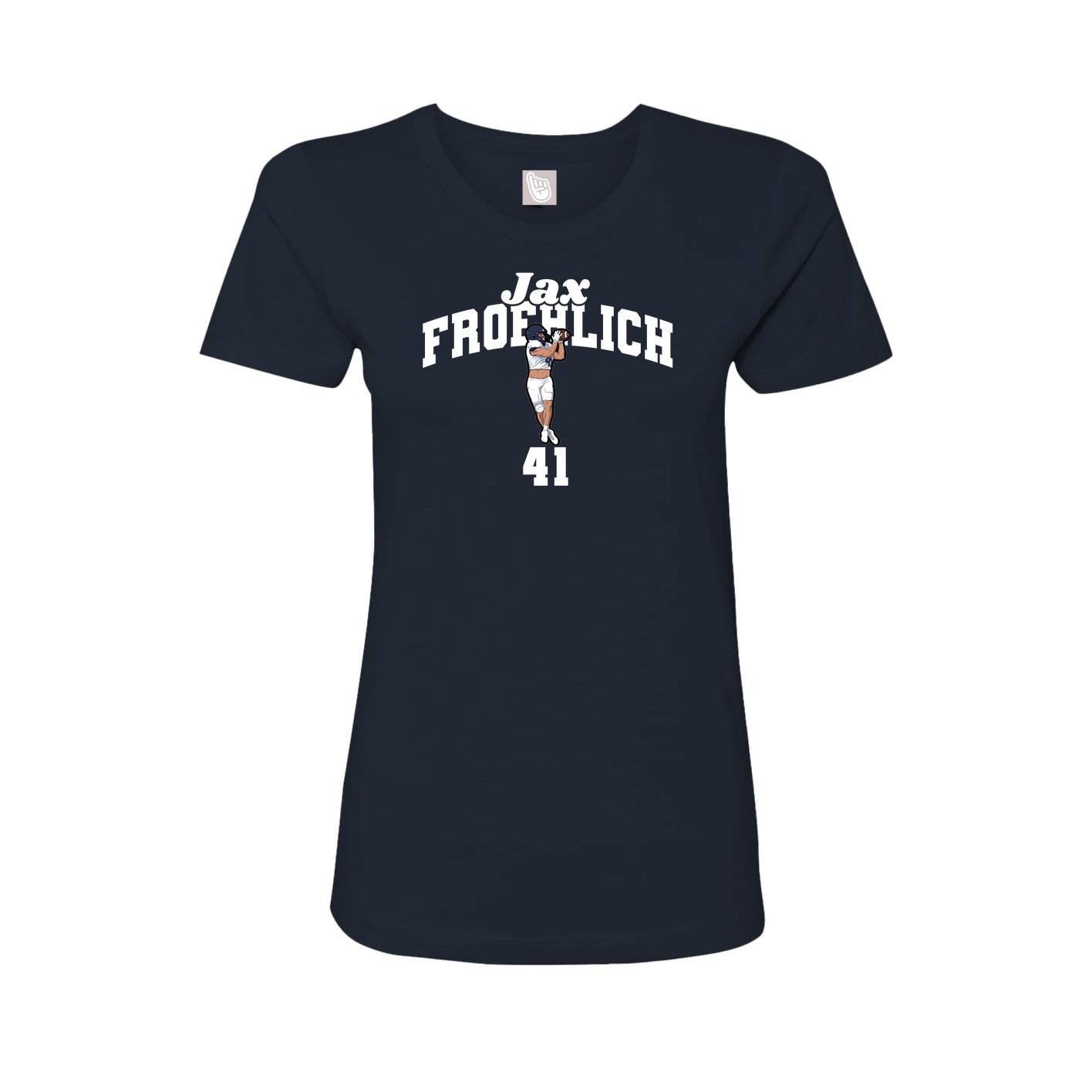 Fitted Women's Tee — Signature Arch in Navy