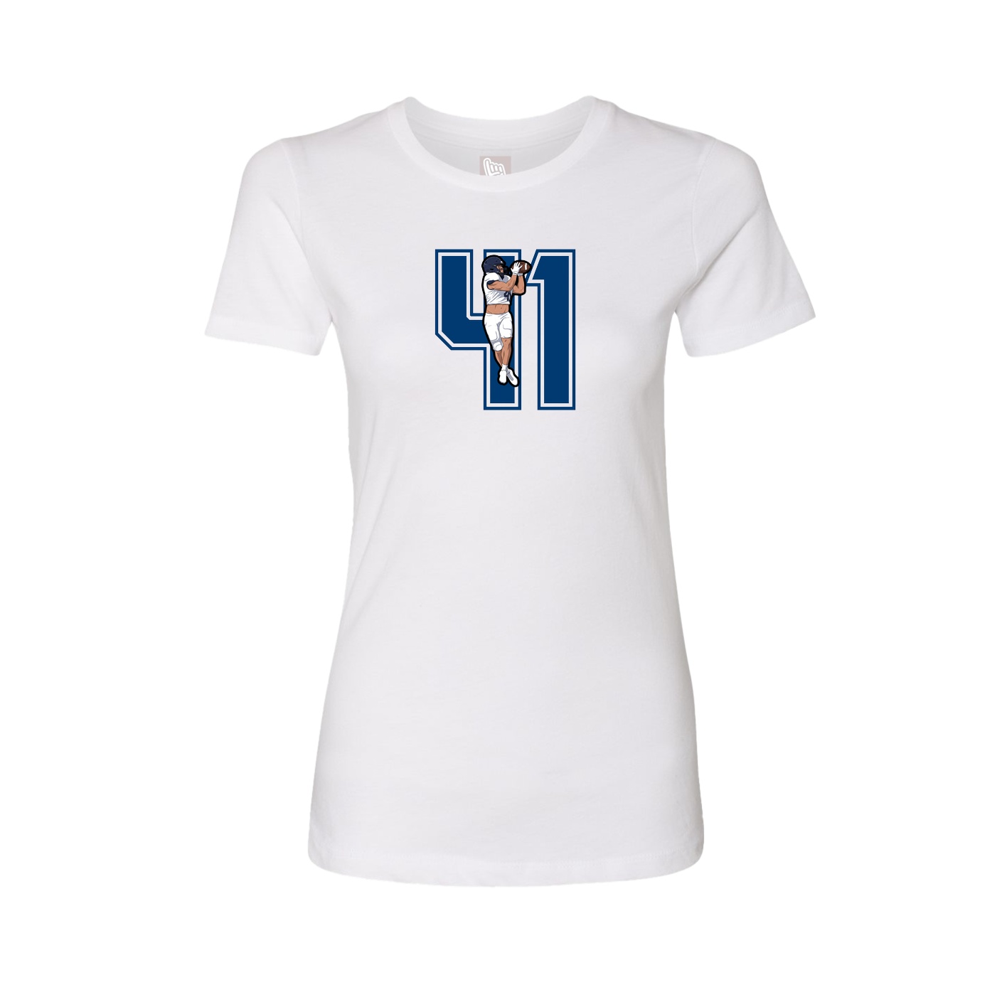 Fitted Women's Tee — Number in White