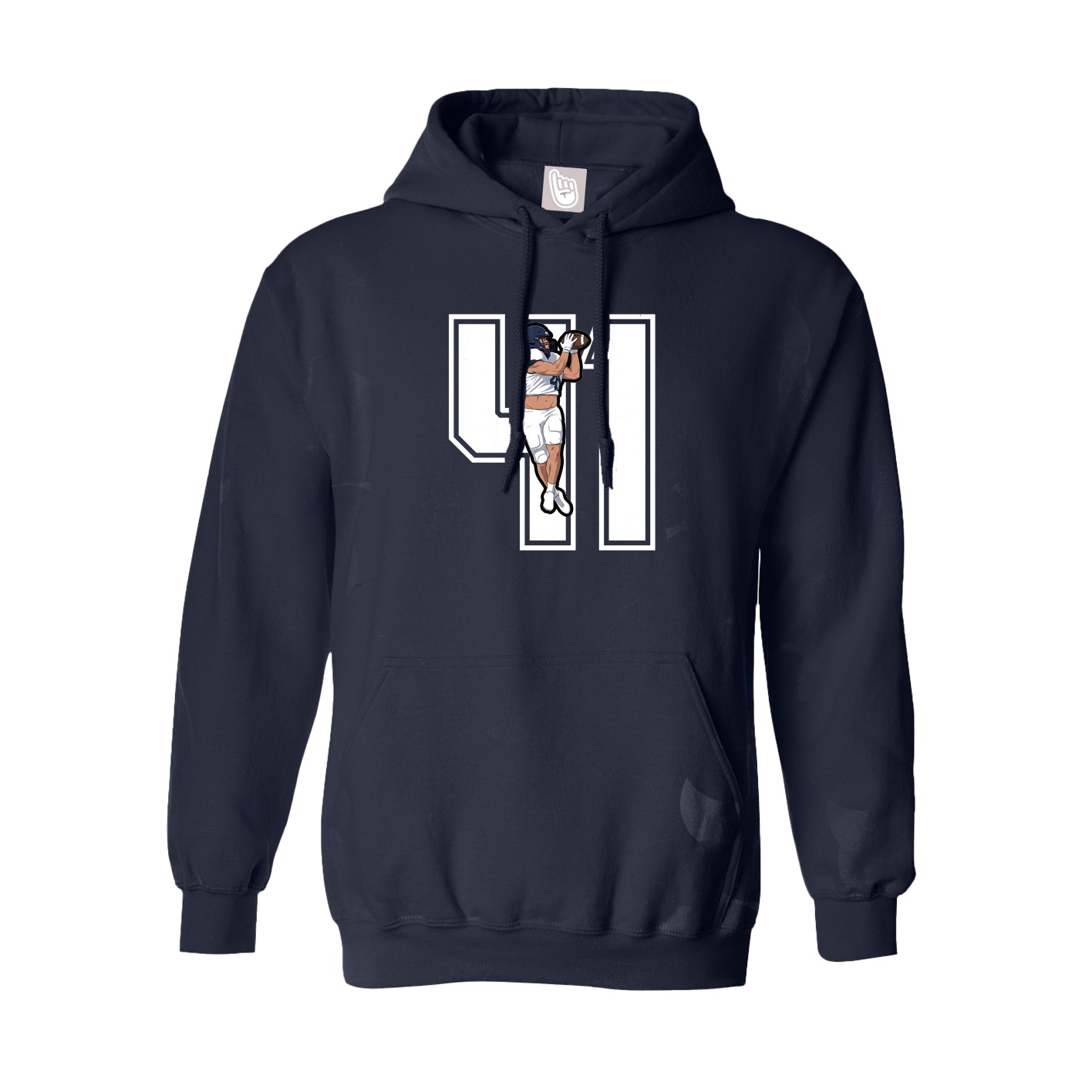 Youth Hoodie — Number in Navy