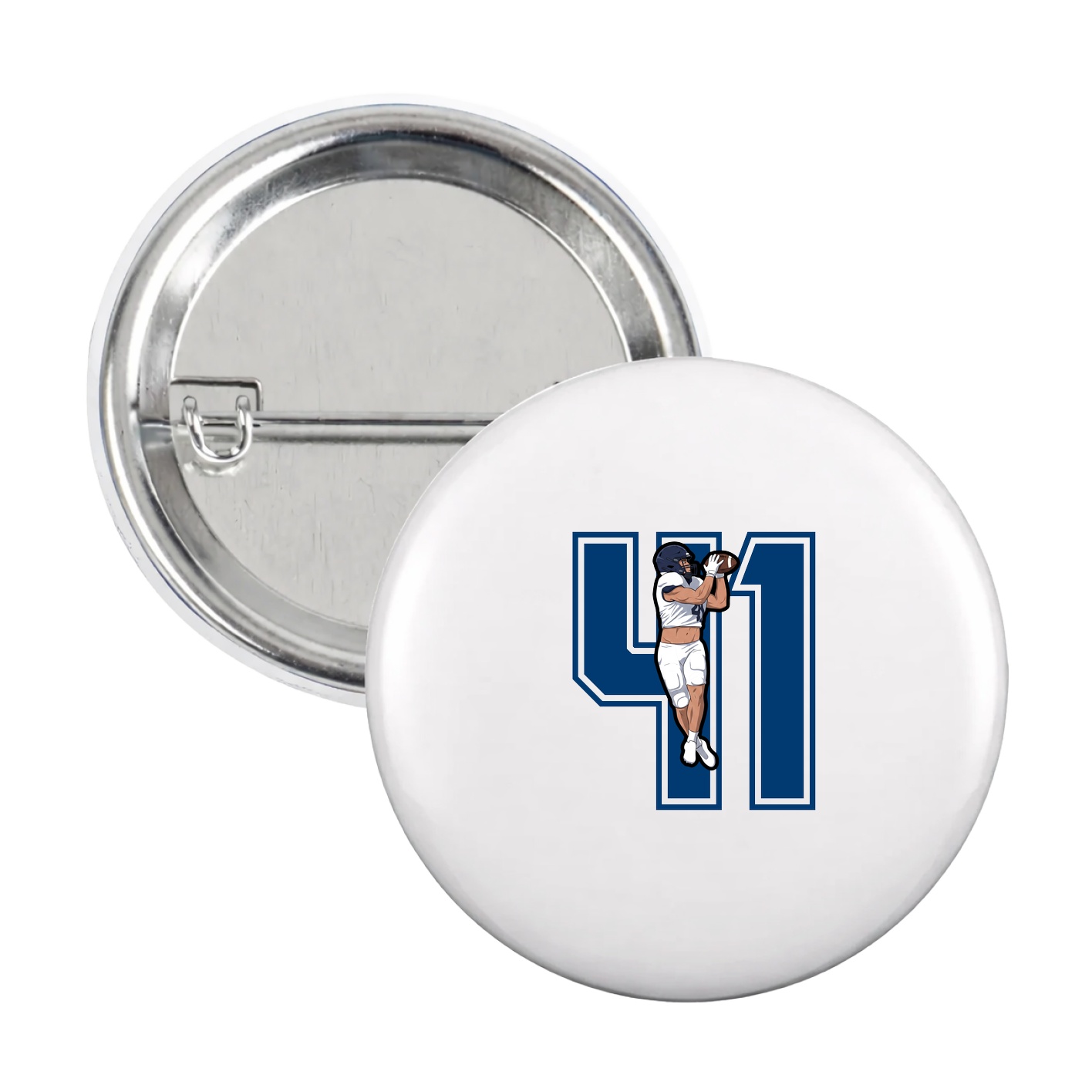 Game Day Button — Number in White