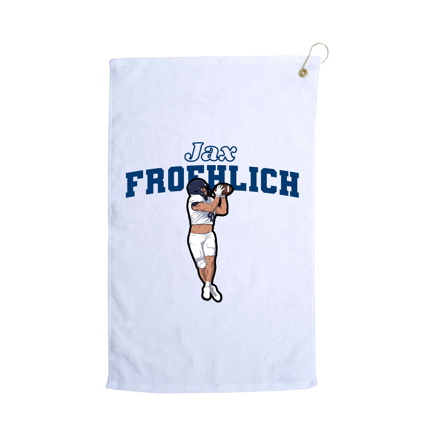 Golf Towel — Name Arch in White