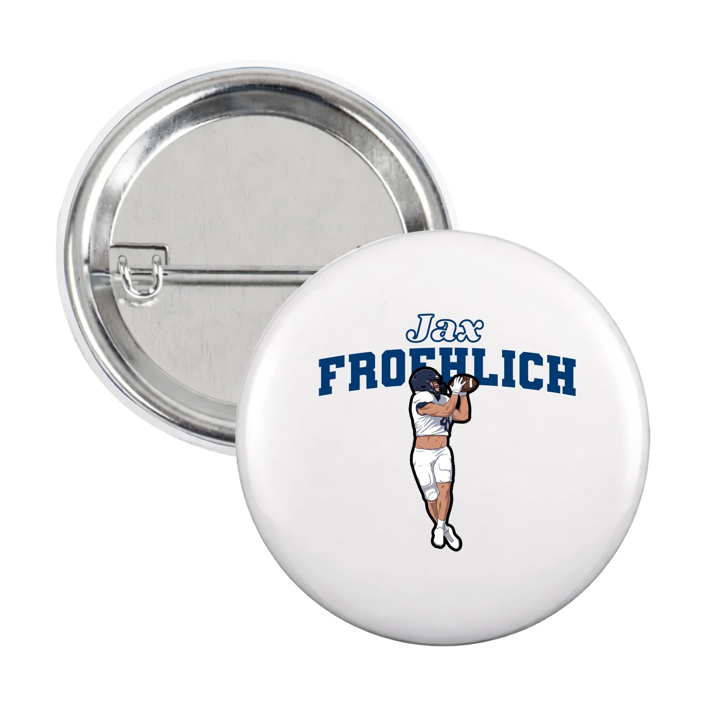 Game Day Button — Name Arch in White