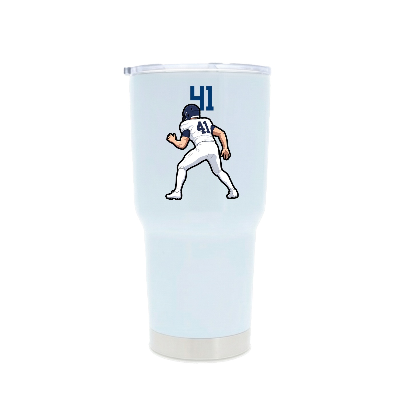 30oz Stainless Steel Tumbler — Number Top in White