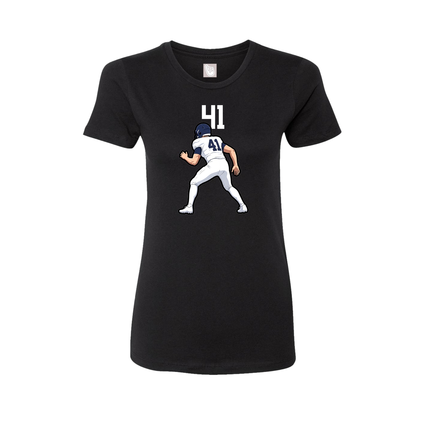 Fitted Women's Tee — Number Top in Black