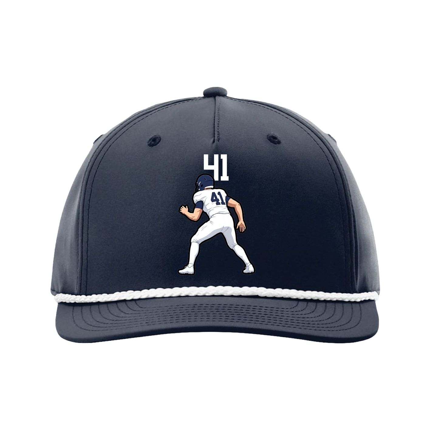 Five-Panel Classic Rope Cap — Number Top in Navy