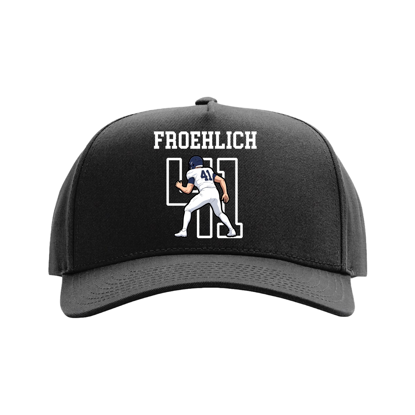 Full Fabric Five-Panel Champ Cap — Shirsey in Black