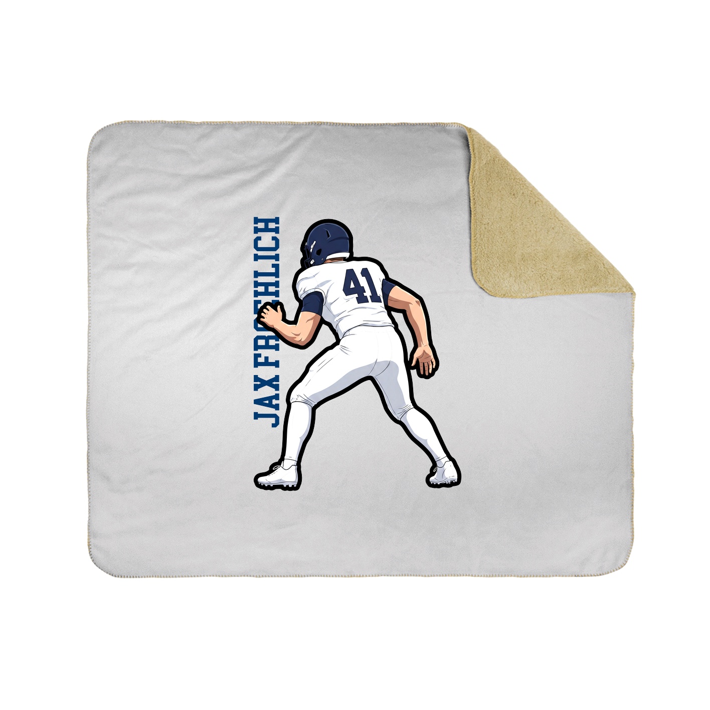 Throw Blanket — Name Vertical in White
