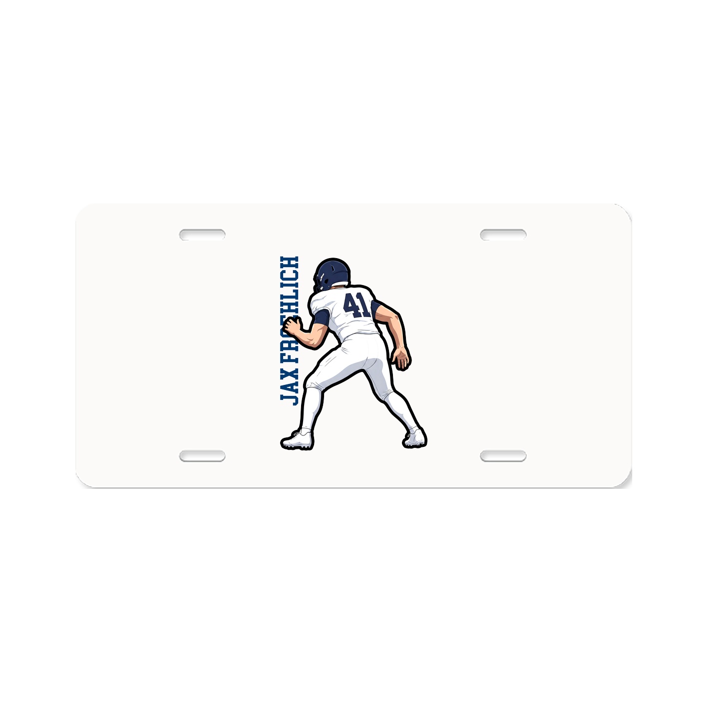 License Plate — Name Vertical in Classic