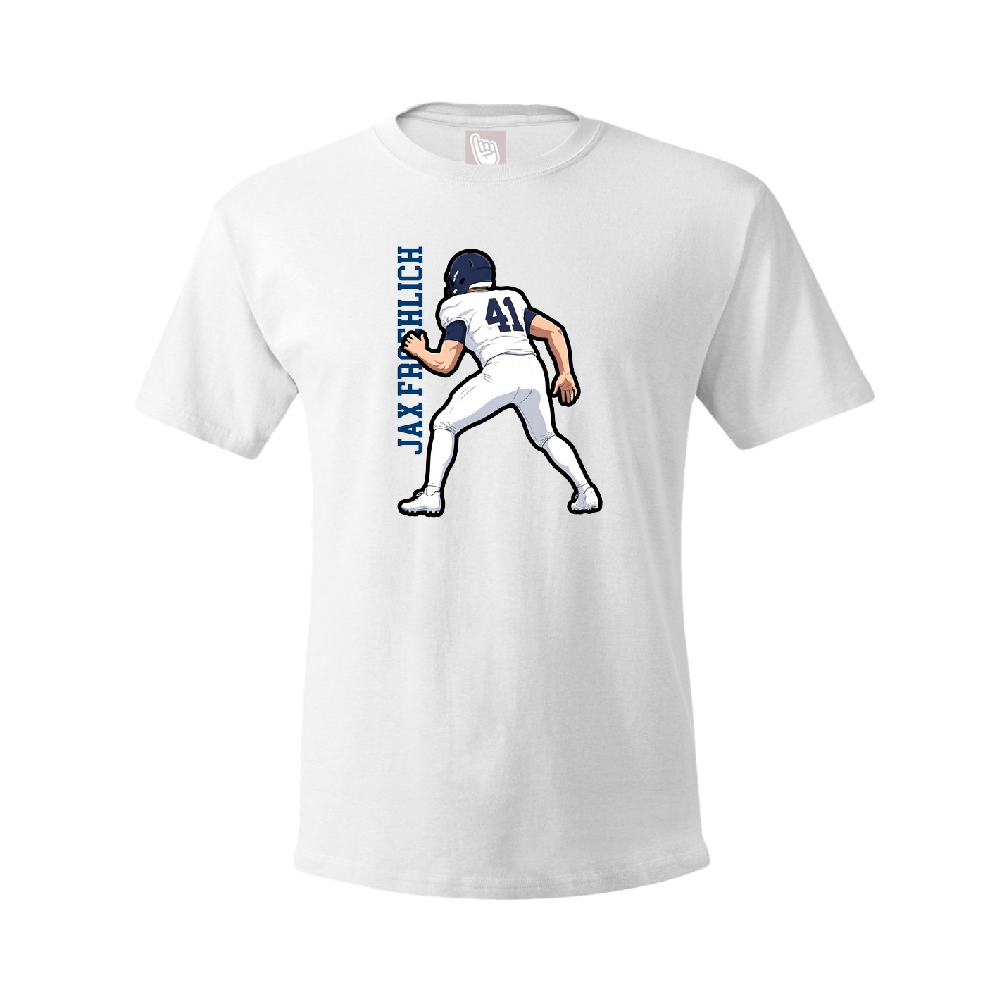 Youth Tee — Name Vertical in White