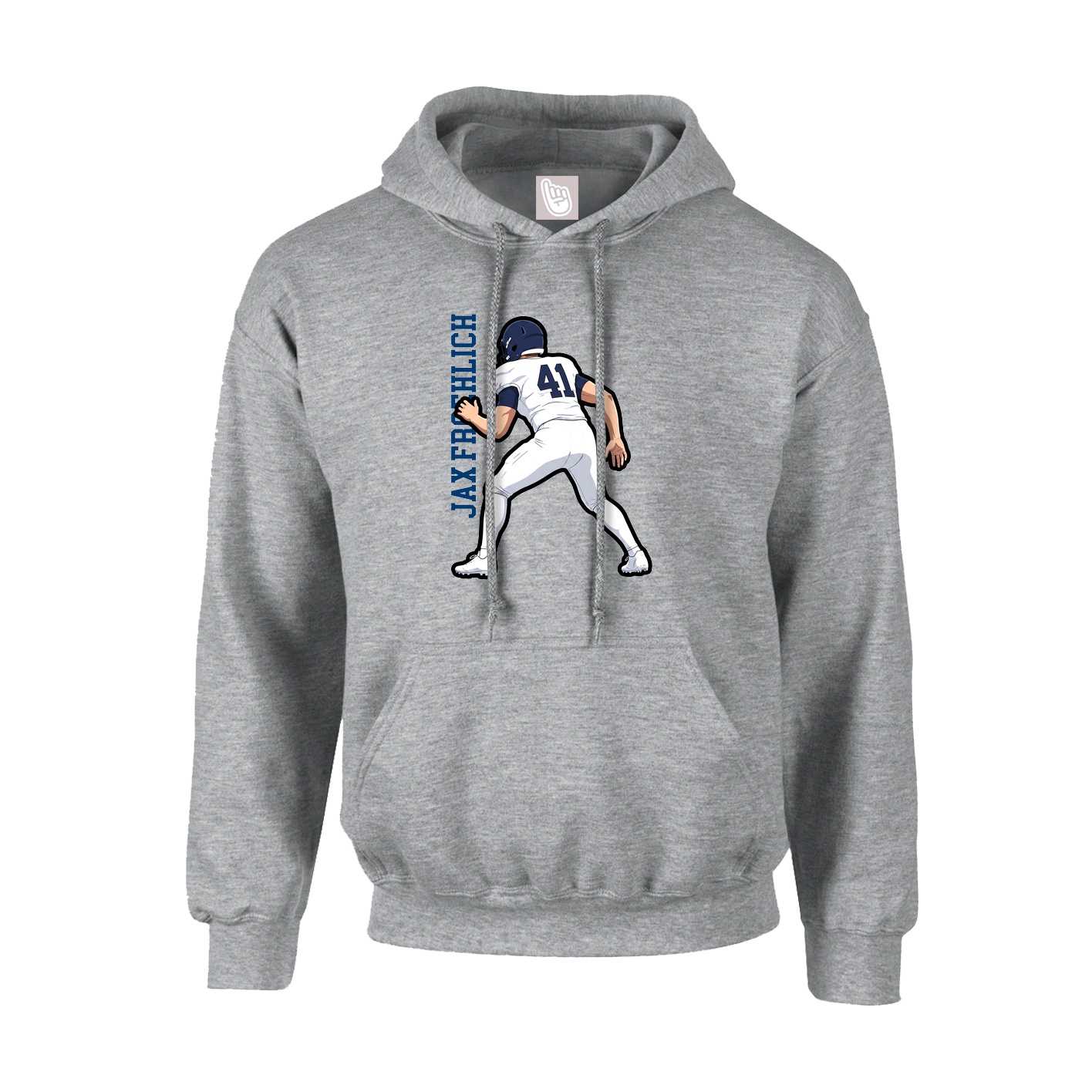 Youth Hoodie — Name Vertical in Grey