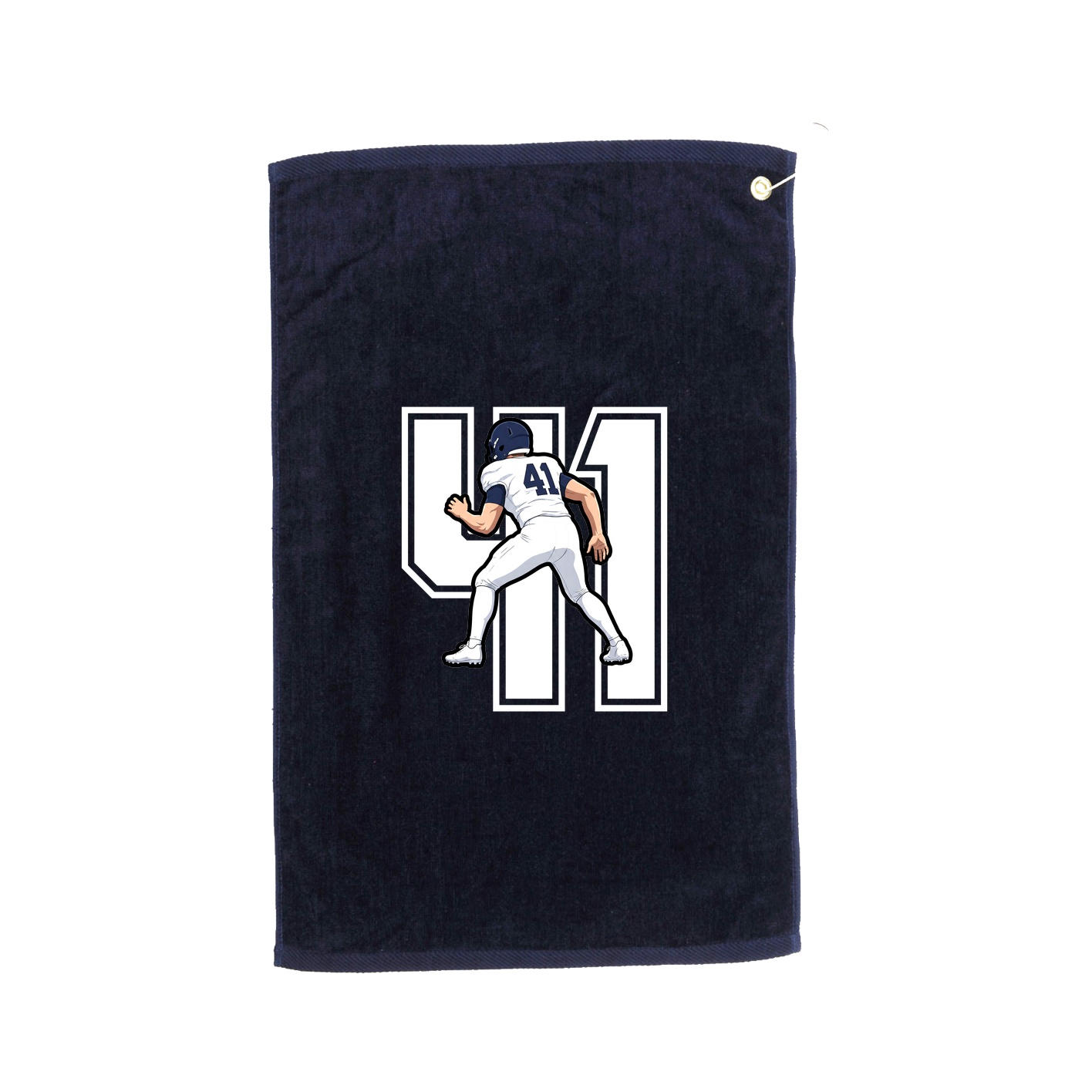 Golf Towel — Number in Navy