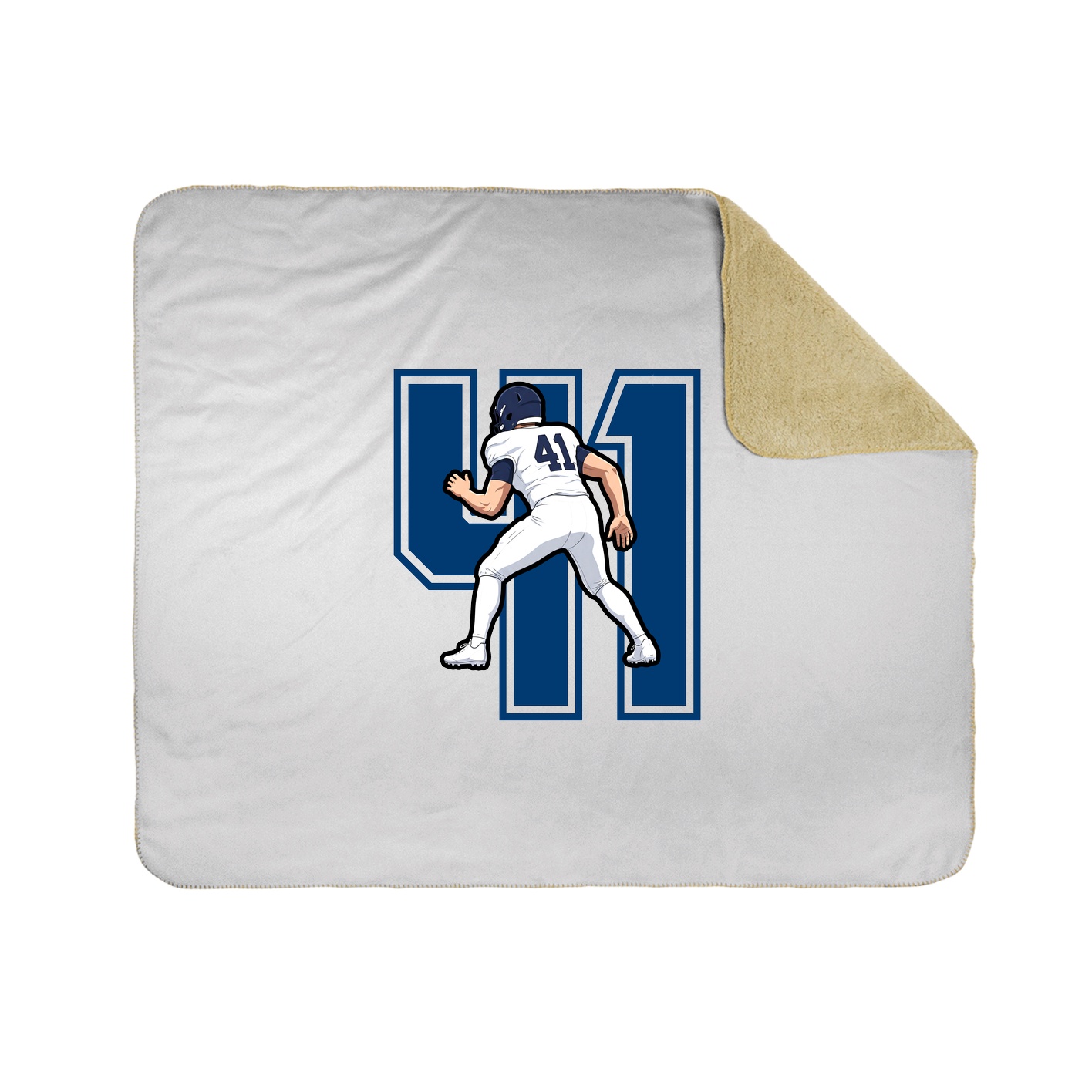 Throw Blanket — Number in White