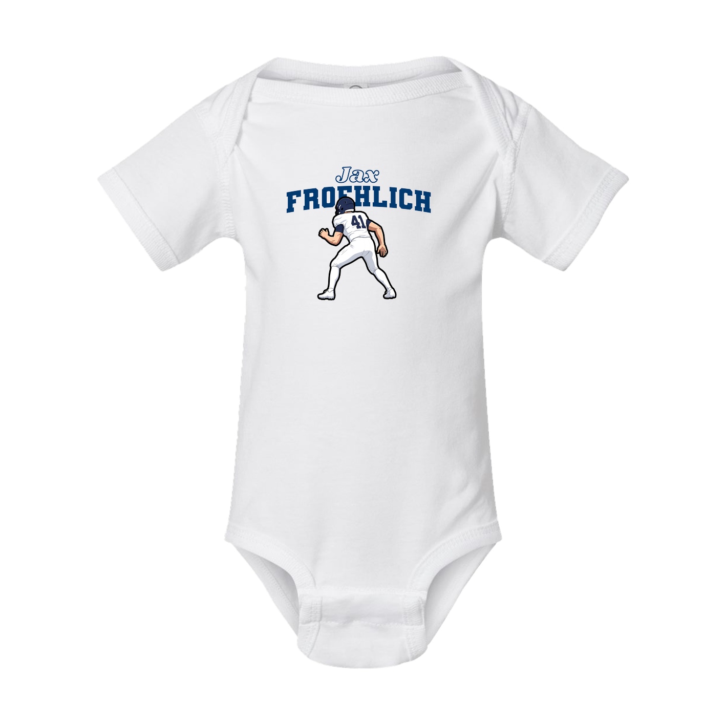 Baby Onesie — Name Arch in White