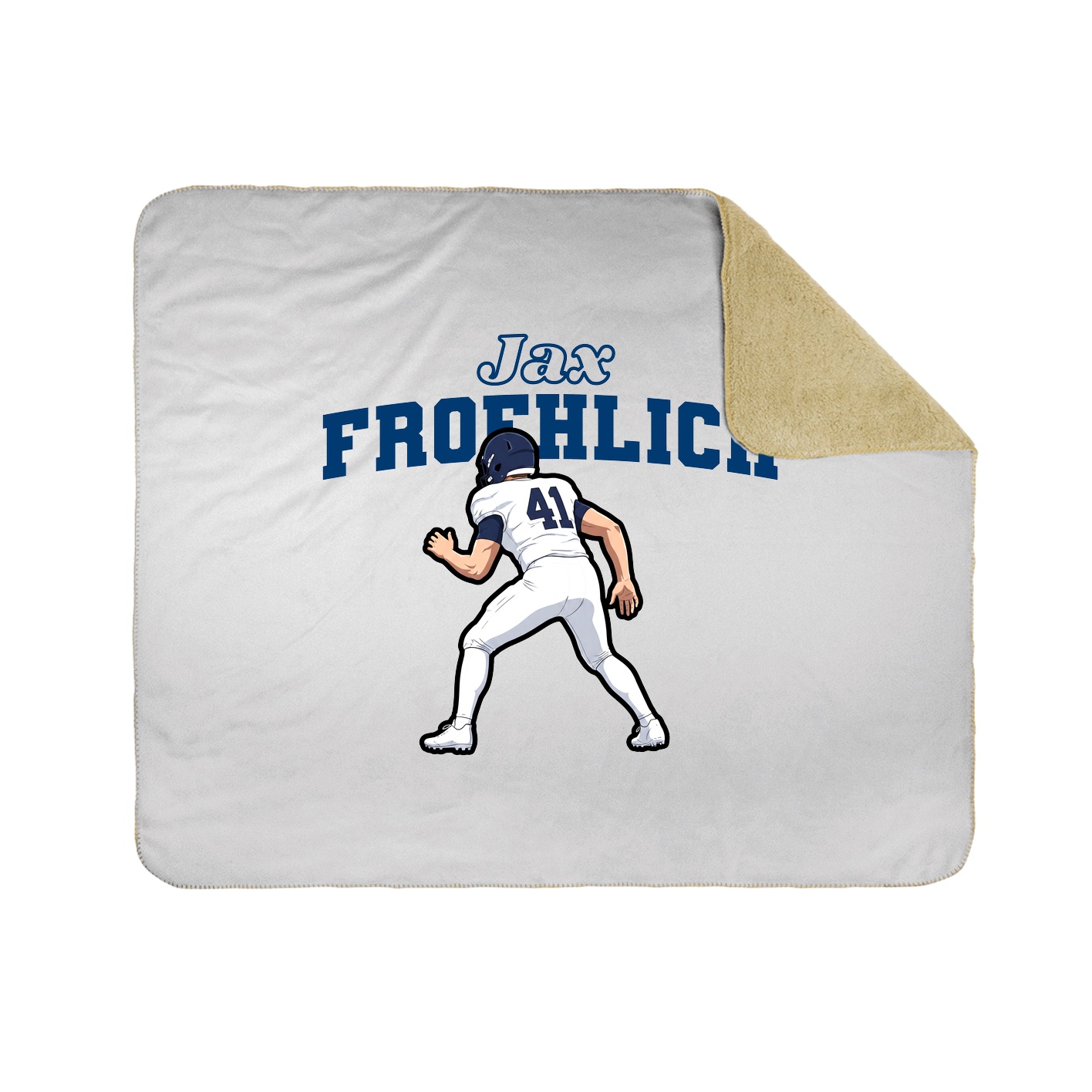 Throw Blanket — Name Arch in White