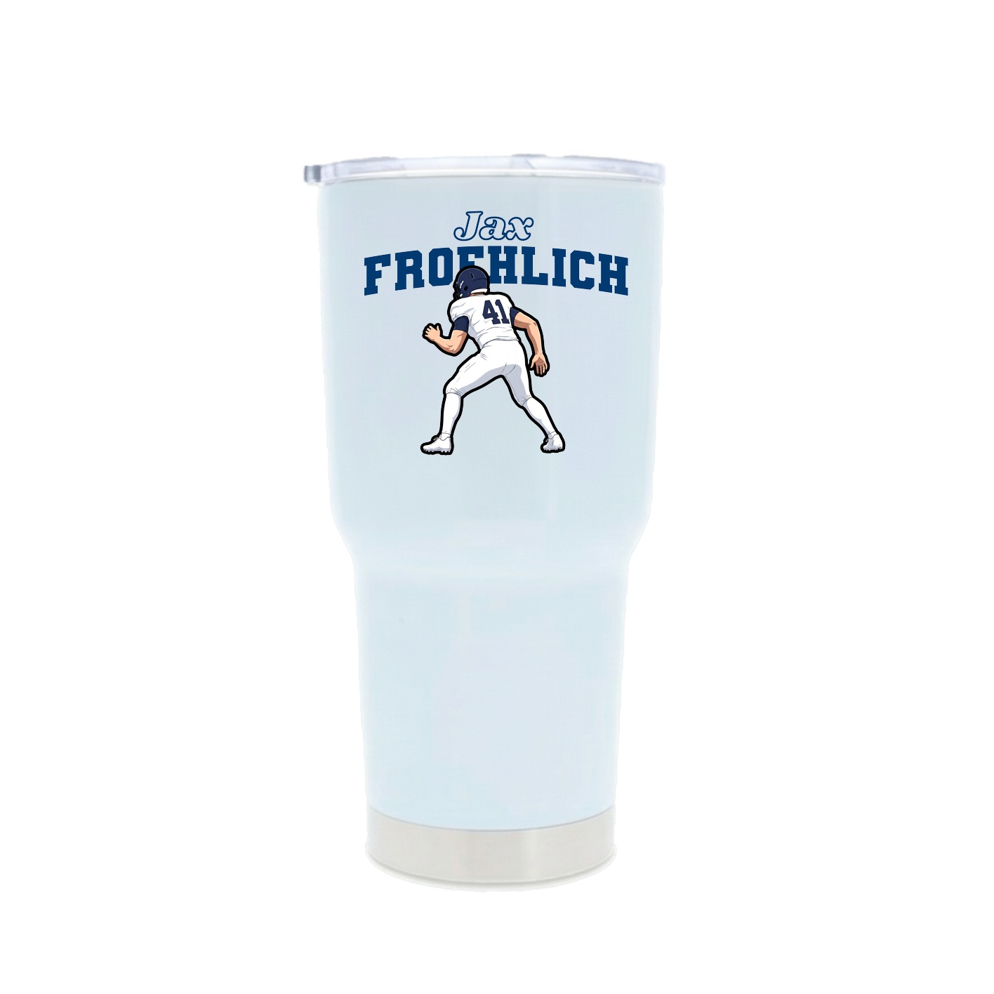 30oz Stainless Steel Tumbler — Name Arch in White