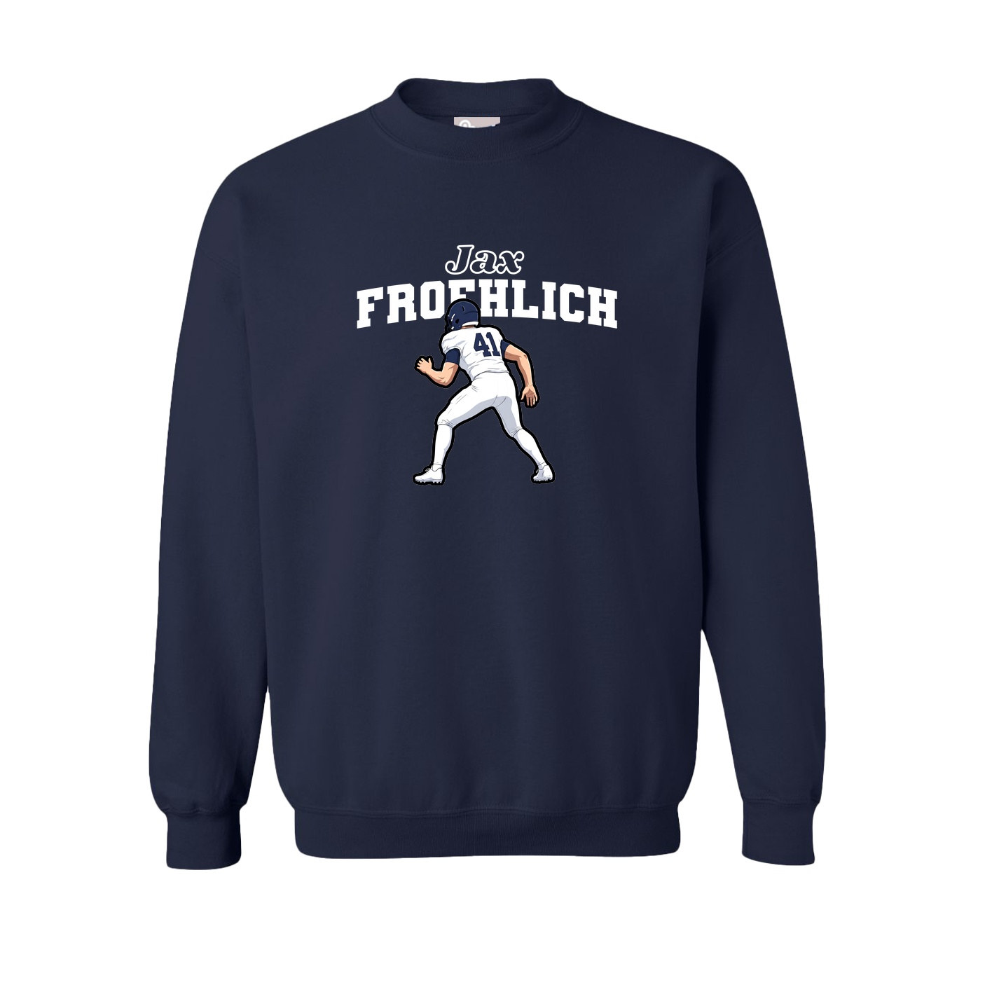 Fleece Crew — Name Arch in Navy