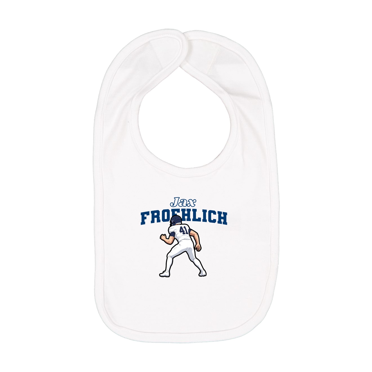 Infant Bib — Name Arch in White