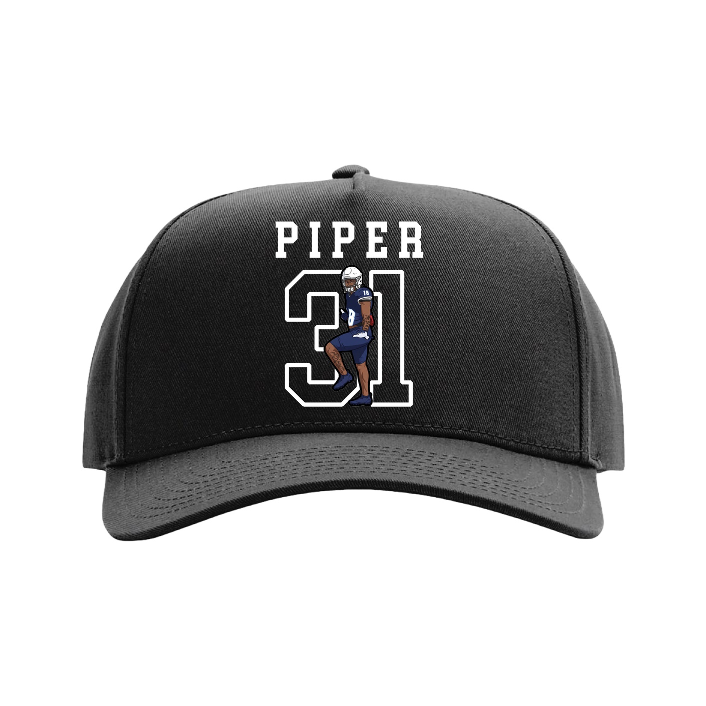 Full Fabric Five-Panel Champ Cap — Shirsey in Black