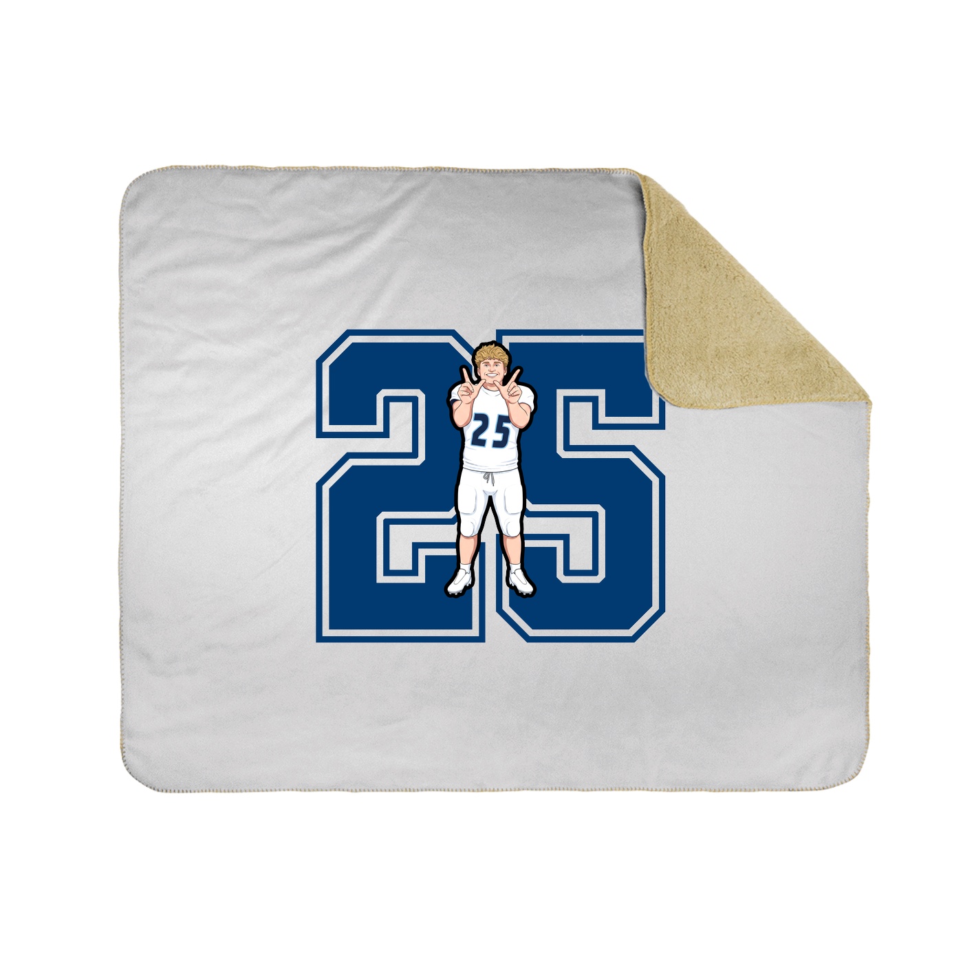 Throw Blanket — Number in White