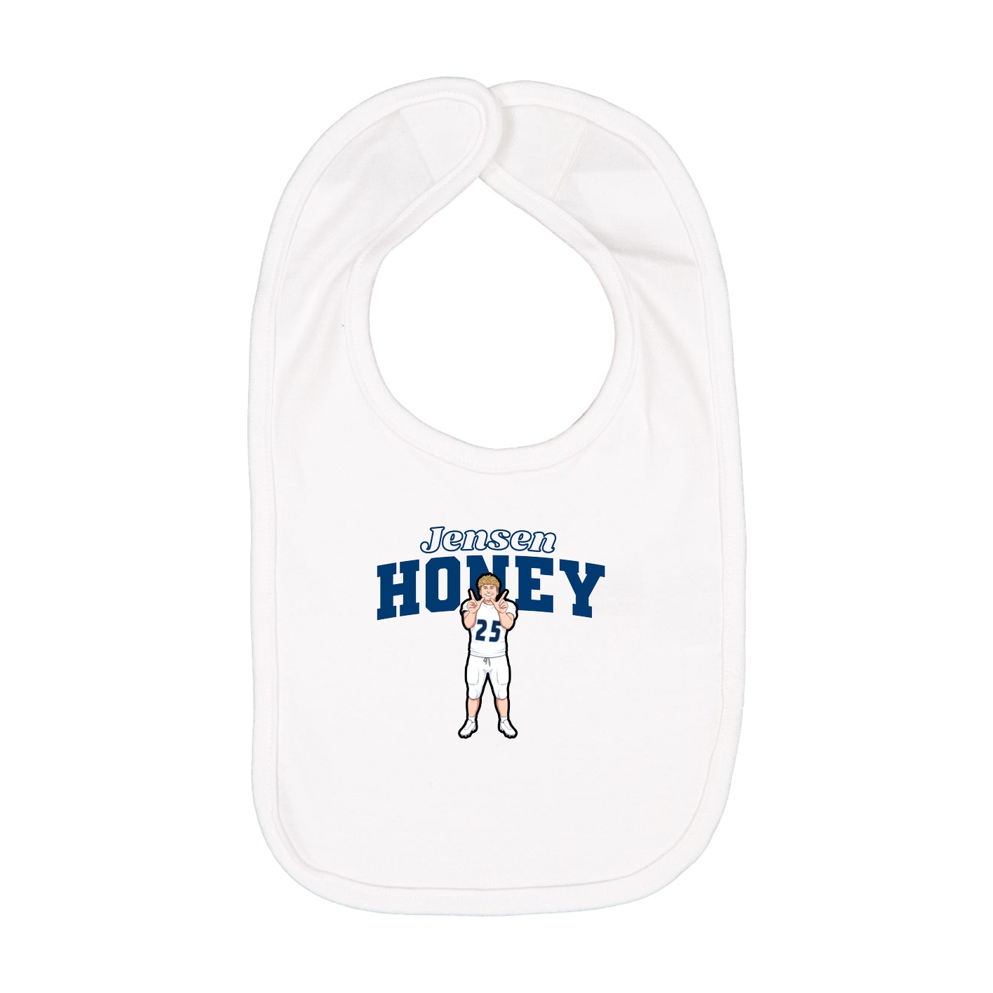 Infant Bib — Name Arch in White