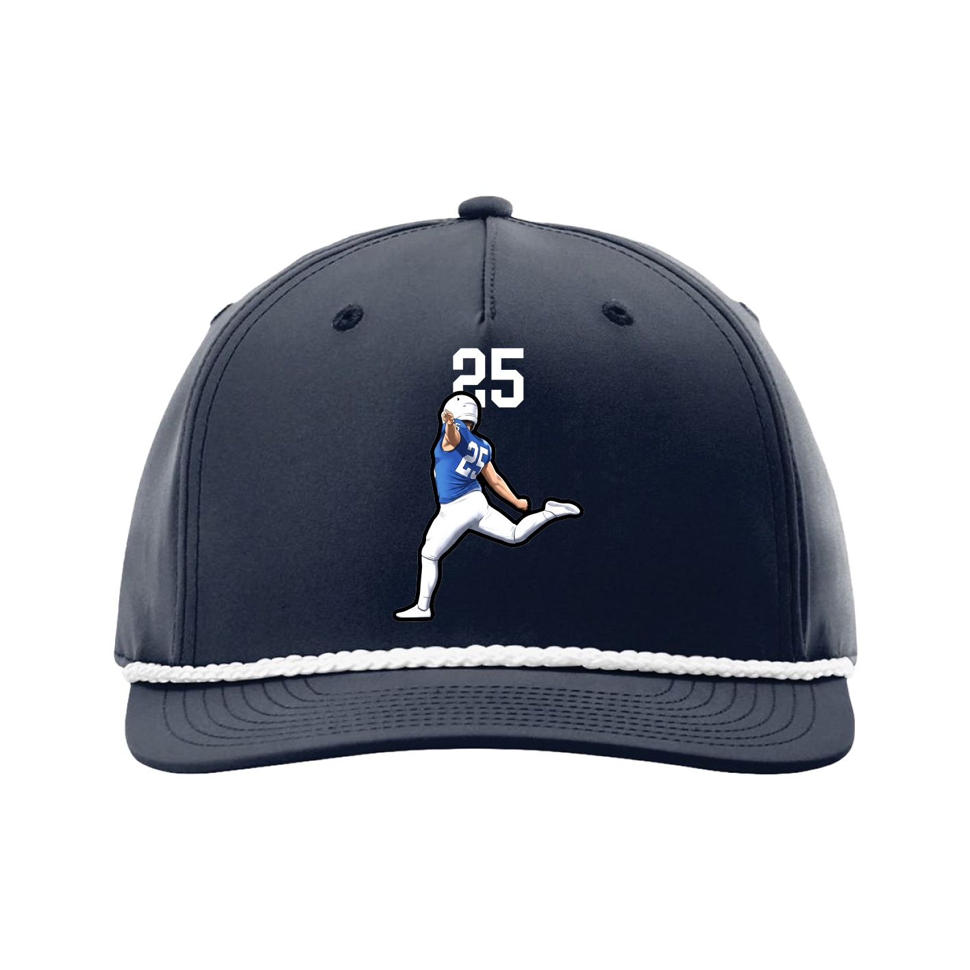 Five-Panel Classic Rope Cap — Number Top in Navy