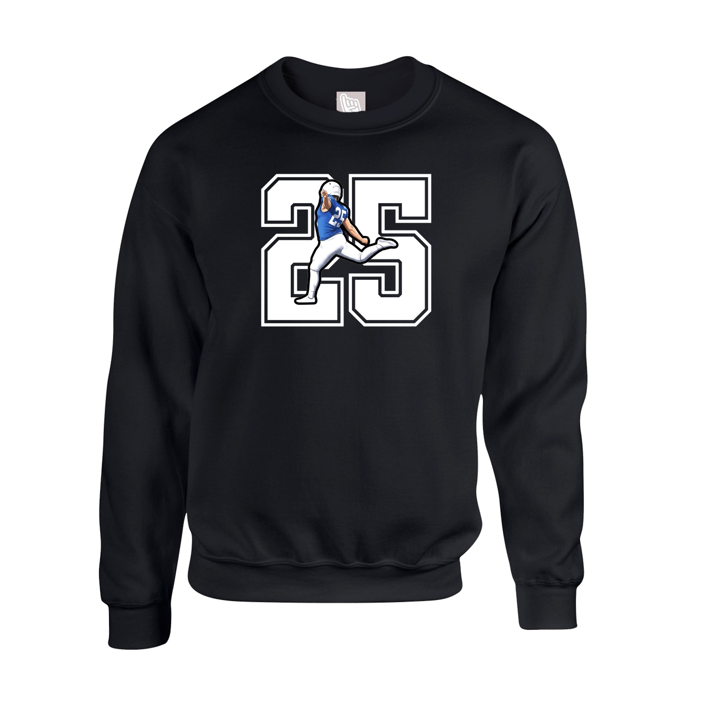 Fleece Crew — Number in Black